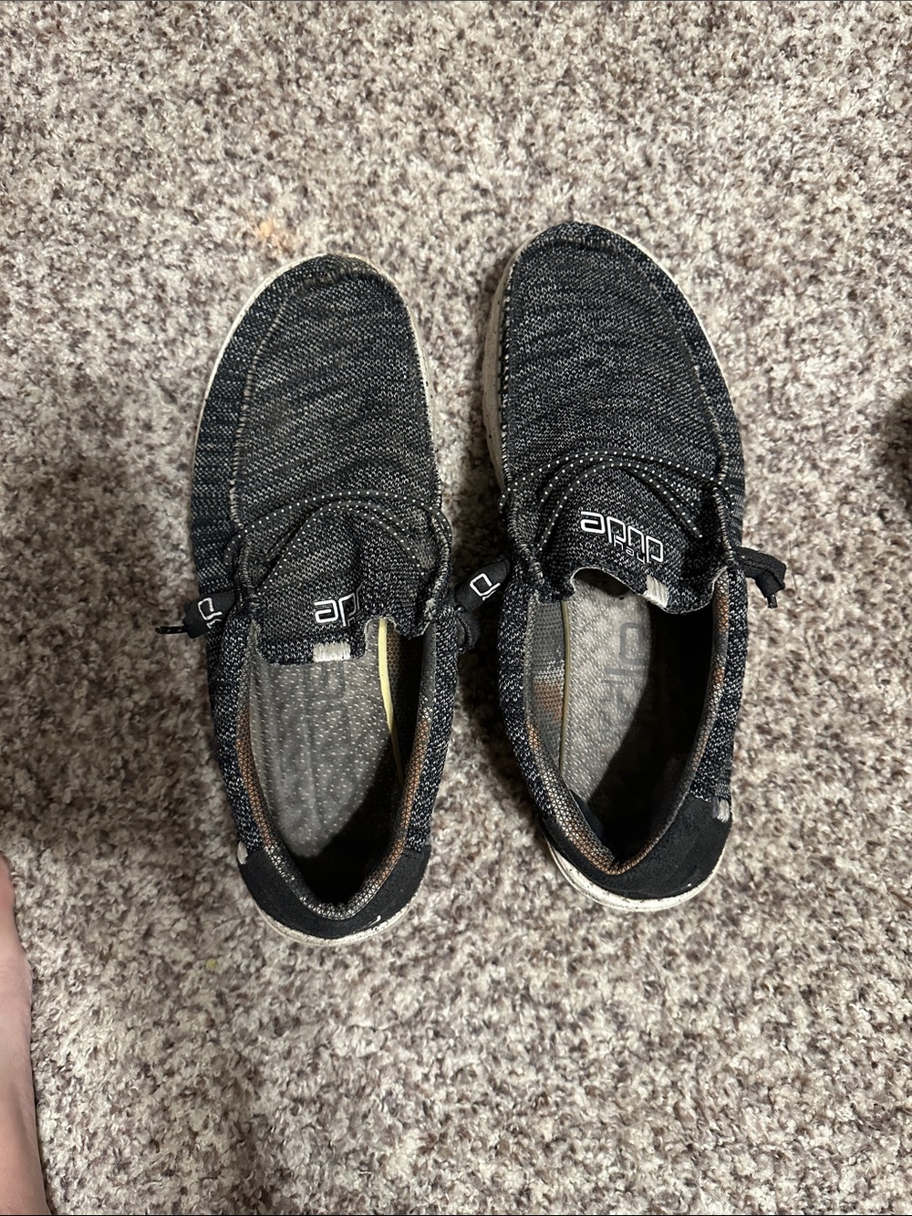 Hey Dude Men's Slip-On Loafers in Black Heather
